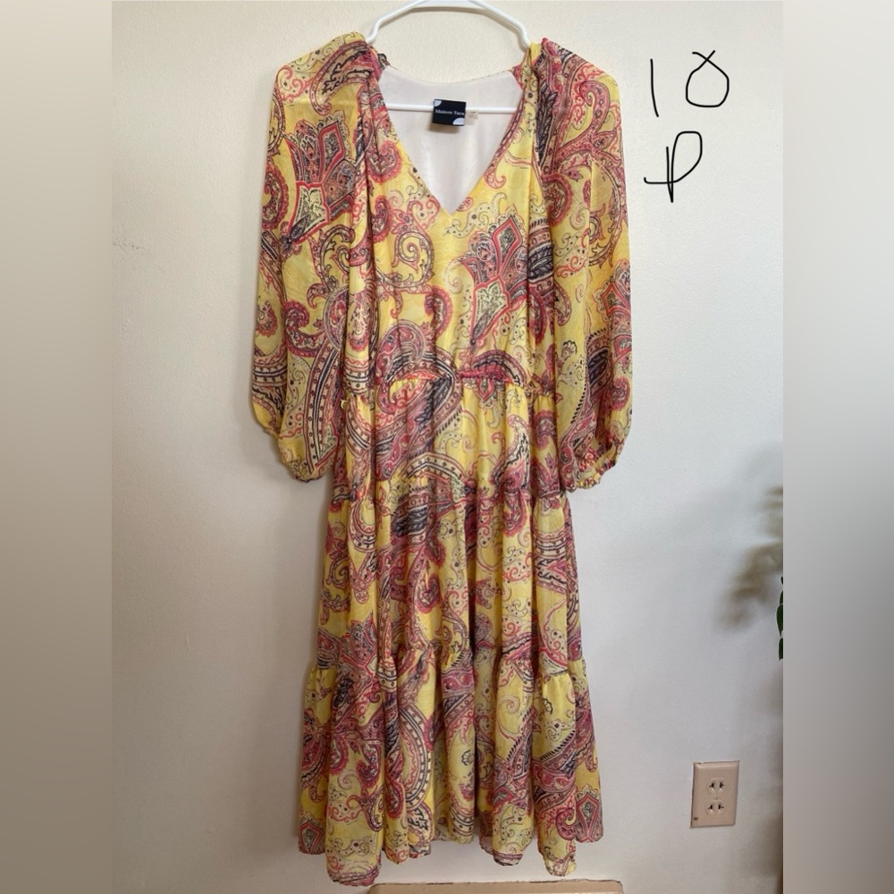 Yellow paisley dress